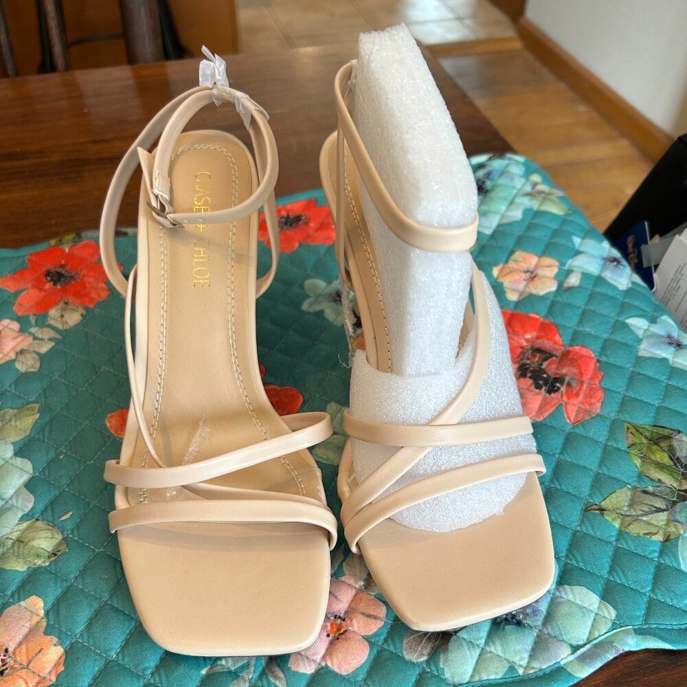 Chase & Chloe Nude Heeled Sandals - NWT